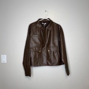 Peppermayo Dark Brown Leather Jacket